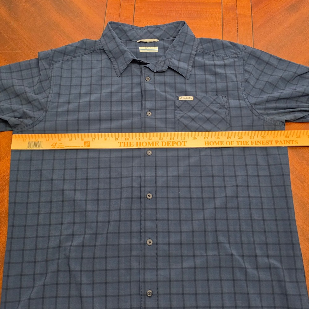 Columbia Button Down Mens L Blue Plaid Long Sleeve Hiking Outdoor Casual Shirt - Picture 5 of 7
